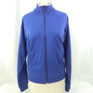 Womens Warm Up Track Jacket Size Small Blue/White
